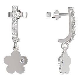 BeKid dětské náušnice pětilístek 852 Bílé zlato - 585 Diamant