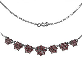 BG náhrdelník 011 Stříbro 925 - ruthenium (30-90dní) Granát