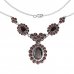 BG necklace 515 - Metal: Silver 925 - rhodium, Stone: Garnet