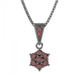 BG přívěšek 002 Stříbro 925 - ruthenium (30-90dní) Granát