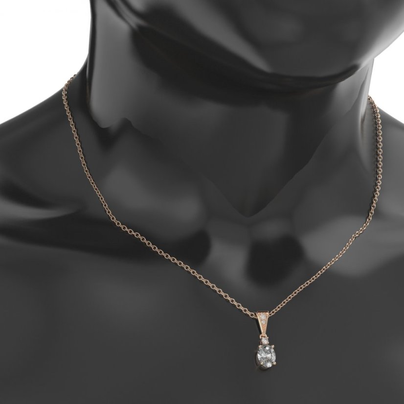 BG zlatý přívěšek   622 Žluté zlato - 585 Bílý kubický zirkon