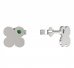 BeKid, Gold kids earrings -828 - Switching on: Puzeta, Metal: White gold 585, Stone: Green cubic zircon