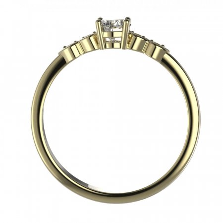 BG zlatý diamantový prstýnek 1125 /zásnubní-snubní/ - Kov: Bílé zlato 585, Kámen: Diamant lab-grown