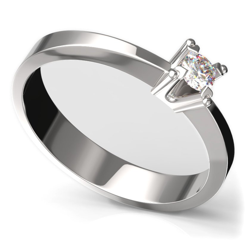BG zlatý diamantový prstýnek 779 Bílé zlato - 585 Diamant lab-grown