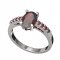 BG prsten přírodní broušený granát   712 - Kov: Pozlacené stříbro 925, Kámen: Vltavín a granát