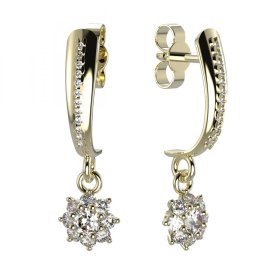 BG zlaté náušnice 886 Žluté zlato - 585 Diamant