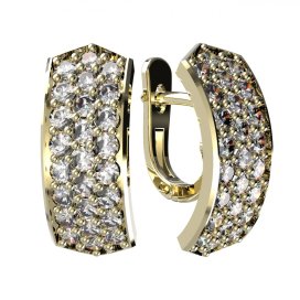 BG zlaté náušnice 861 Žluté zlato - 585 Diamant