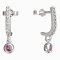 BeKid, Gold kids earrings -101 - Switching on: Screw, Metal: White gold 585, Stone: Red cubic zircon