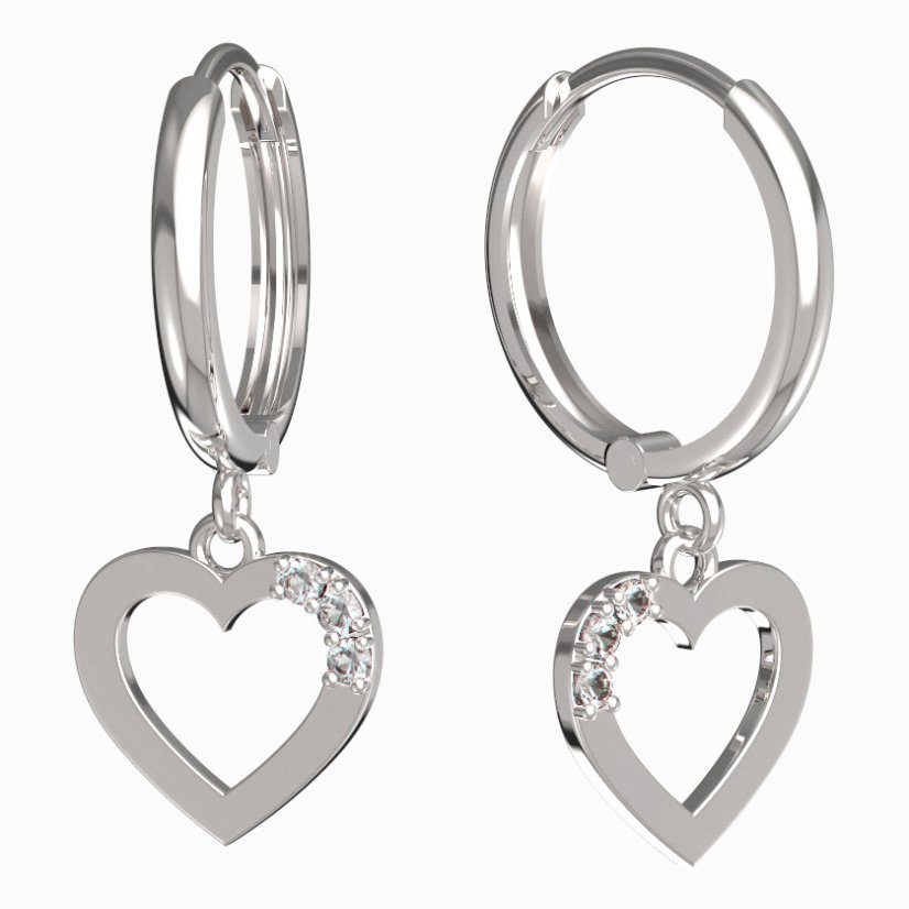 BeKid dívčí náušnice srdíčko 1257 Bílé zlato - 585 Diamant