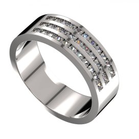 BG zlatý snubní prstýnek 657 Bílé zlato - 585 Diamant