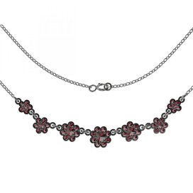 BG náhrdelník 080 Stříbro 925 - ruthenium (30-90dní) Granát