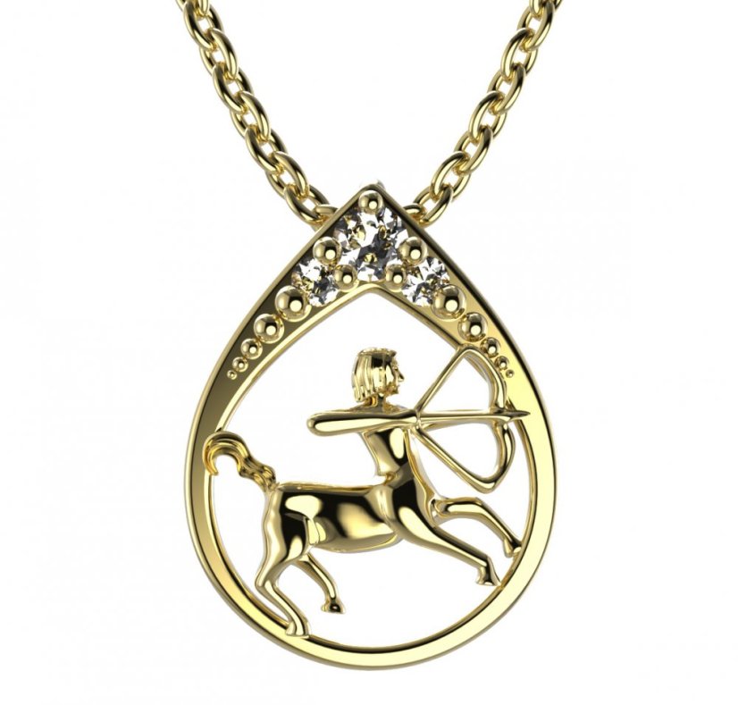 BG zlatý přívěšek Střelec 047 Žluté zlato - 585 Diamant