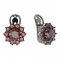 BG  earring 011-R7 circular - Metal: Silver 925 - rhodium, Stone: Garnet