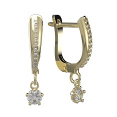 BG zlaté náušnice 873 Žluté zlato - 585 Diamant