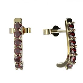 BG náušnice s českým granátem  93 Žluté zlato - 585 Granát