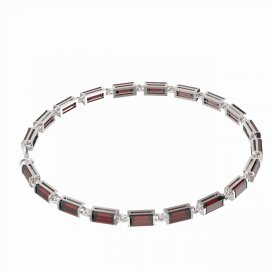 BG náramek 536 Bílé zlato - 585 Granát