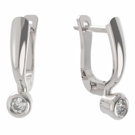 BG zlaté náušnice 550 Bílé zlato - 585 Diamant