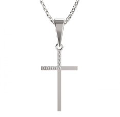 BG zlatý přívěšek křížek 1166 Bílé zlato - 585 Diamant
