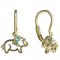 BeKid, Gold kids earrings -1158 - Switching on: Screw, Metal: White gold 585, Stone: Green cubic zircon