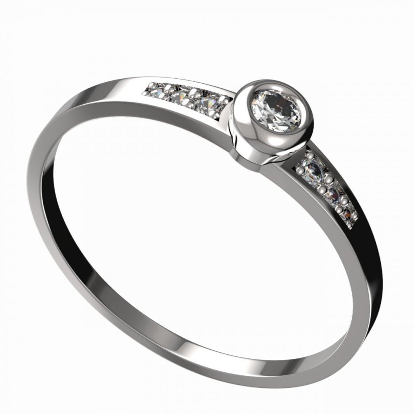 BG zlatý diamantový prstýnek 550 J Bílé zlato - 585 Diamant lab-grown