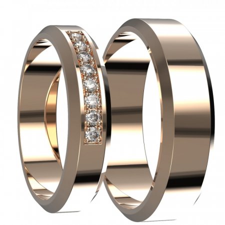 BG zlatý snubní prsten SN16 - Kov: Žluté zlato 585, Kámen: Bílý kubický zirkon
