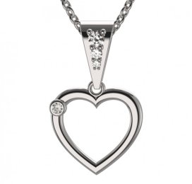 BG zlatý diamantový přívěšek srdíčko 1550 Bílé zlato - 585 Diamant lab-grown