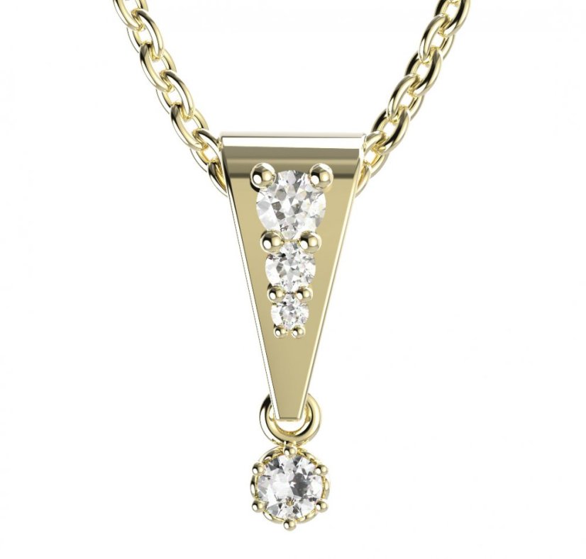 Zlatý přívěsek s diamantem, žluté zlato 585 – 1292 (ZD3412922)