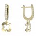 BeKid, Gold kids earrings -849 - Switching on: English, Metal: Yellow gold 585, Stone: Red cubic zircon