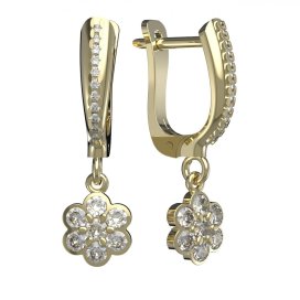 BG zlaté náušnice 866 Žluté zlato - 585 Diamant