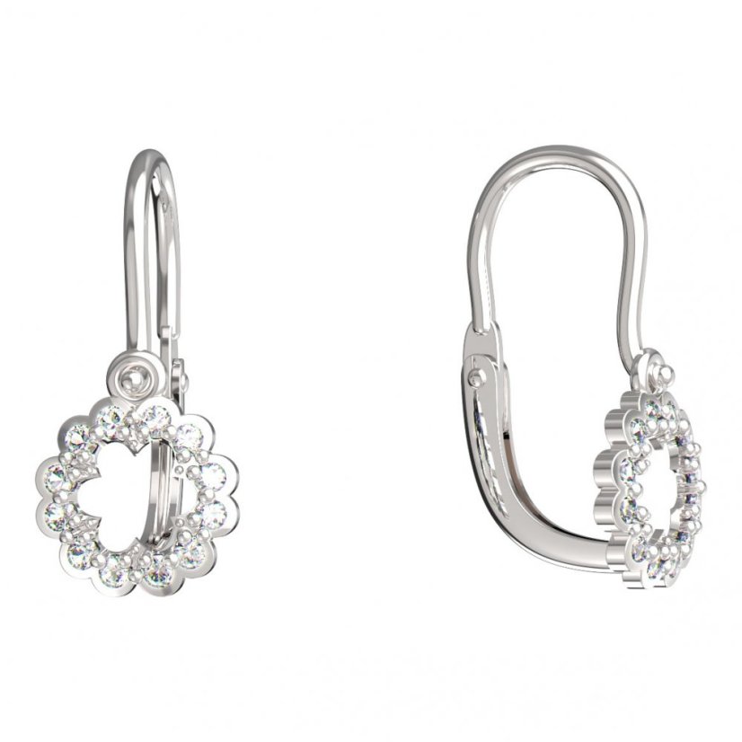 BeKid dětské náušnice 855 Bílé zlato - 585 Diamant