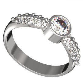 BG zlatý diamantový prstýnek 720 Bílé zlato - 585 Diamant lab-grown