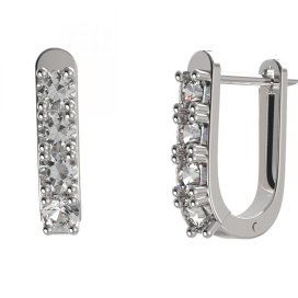 BG zlaté náušnice 96 Bílé zlato - 585 Diamant