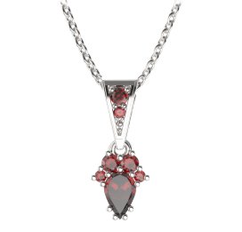 BG přívěs kapkovitý 258-1 Stříbro 925 - rhodium Granát