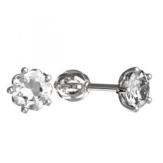 BG zlaté náušnice 875 Bílé zlato - 585 Diamant