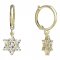 BeKid, Gold kids earrings -090 - Switching on: Screw, Metal: White gold 585, Stone: Pink cubic zircon