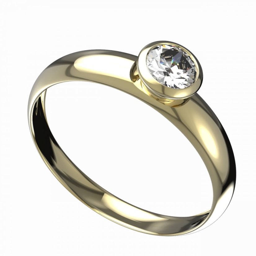 BG zlatý diamantový prstýnek 555 T Žluté zlato - 585 Diamant lab-grown