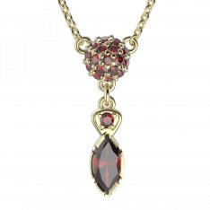 BG necklace with moldavite and garnet 954