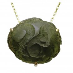 BG náhrdelník přírodní kámen-Vltavín 001 - Veverka (Pavlína Čambalová)
