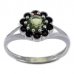 UG ring circular 159-V - Metal: Silver 925 - rhodium, Stone: Garnet