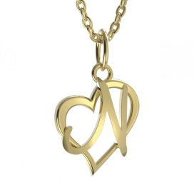 BG zlatý přívěsek písmenko N - 1423 Žluté zlato - 585