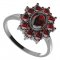 BG ring oval 018-I - Metal: Silver 925 - rhodium, Stone: Garnet