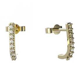 BG zlaté náušnice 91 Žluté zlato - 585 Bílý kubický zirkon