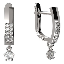 BG zlaté náušnice 873 Bílé zlato - 585 Diamant