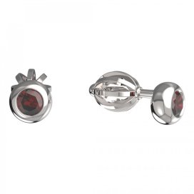 BG náušnice přírodní granát nebo vltavín  102 R3 Stříbro 925 - rhodium Granát