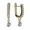 BG zlaté náušnice 1290 s bílou perlou - Zapínání: Puzeta závěs 61, Kov: Žluté zlato 585, Kámen: Kubický zirkon a perla