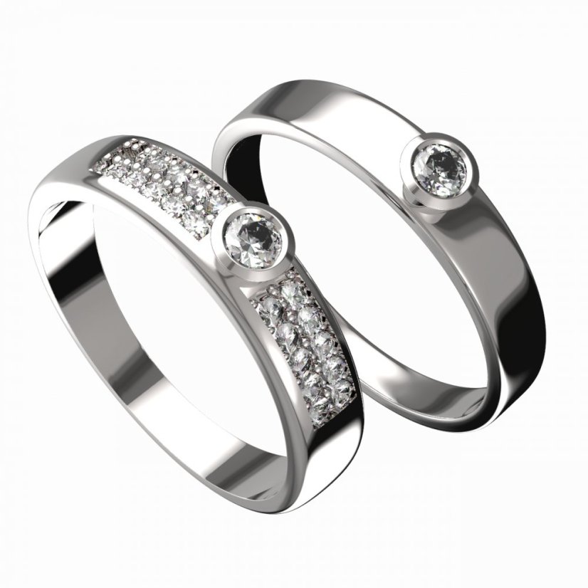 BG zlatý diamantový snubní prsten F/551m Růžové zlato 585 (30-90dní) Diamant lab-grown