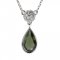BG garnet necklace 958 - Metal: Silver - gold plated 925, Stone: Moldavite and cubic zirconium
