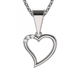 BG zlatý přívěšek srdíčko 1165 Bílé zlato - 585 Diamant