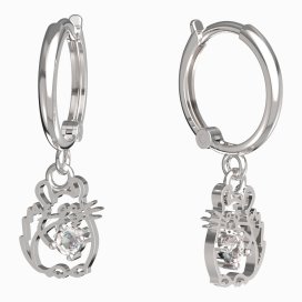 BeKid dětské náušnice činčila 1192 Bílé zlato - 585 Diamant