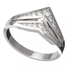 BG zlatý diamantový prstýnek 785 Bílé zlato - 585 Diamant lab-grown